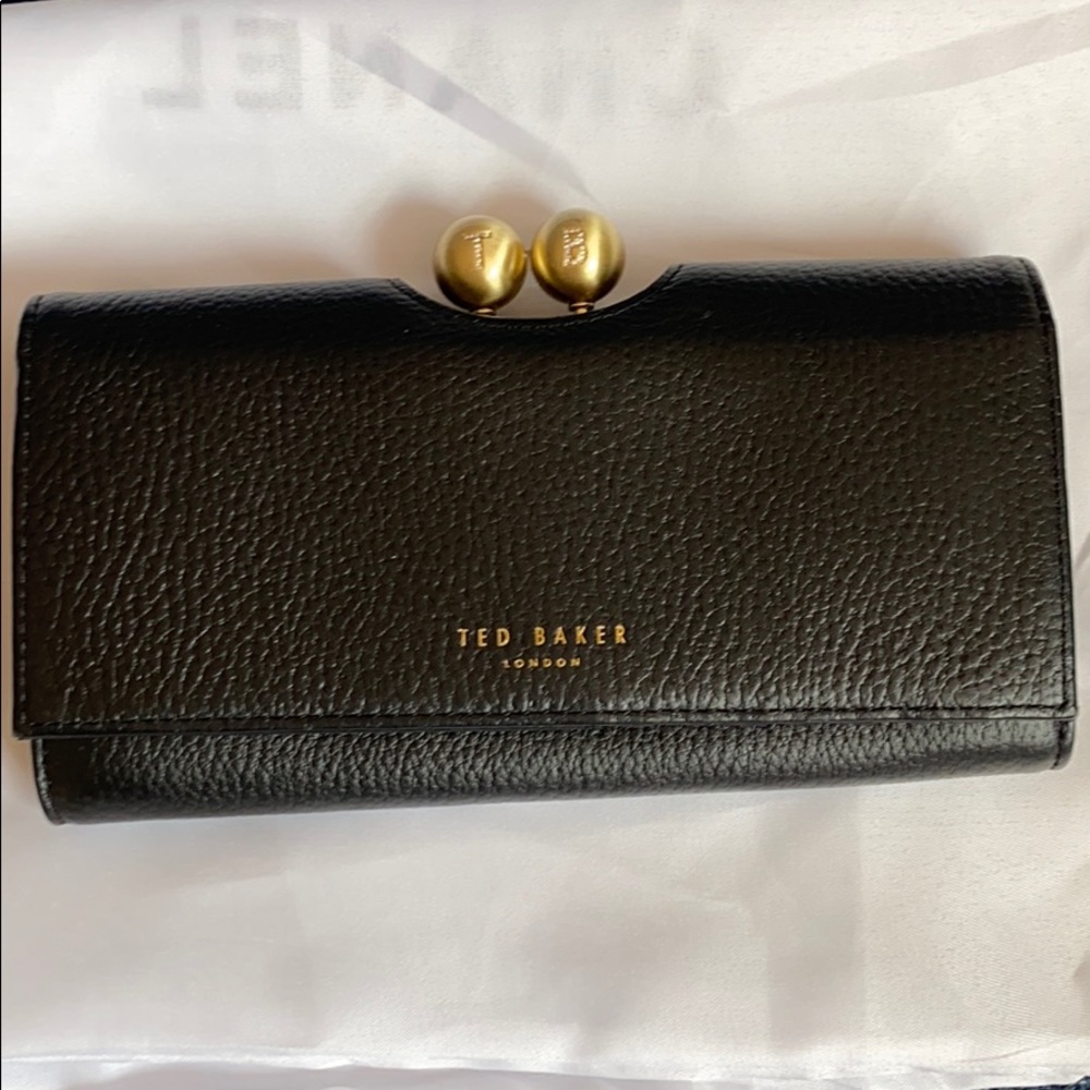Ted Baker black leather wallet with Gold